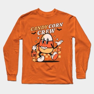 Candy Corn Crew Halloween - Retro Vintage Candy Corn Costume Long Sleeve T-Shirt